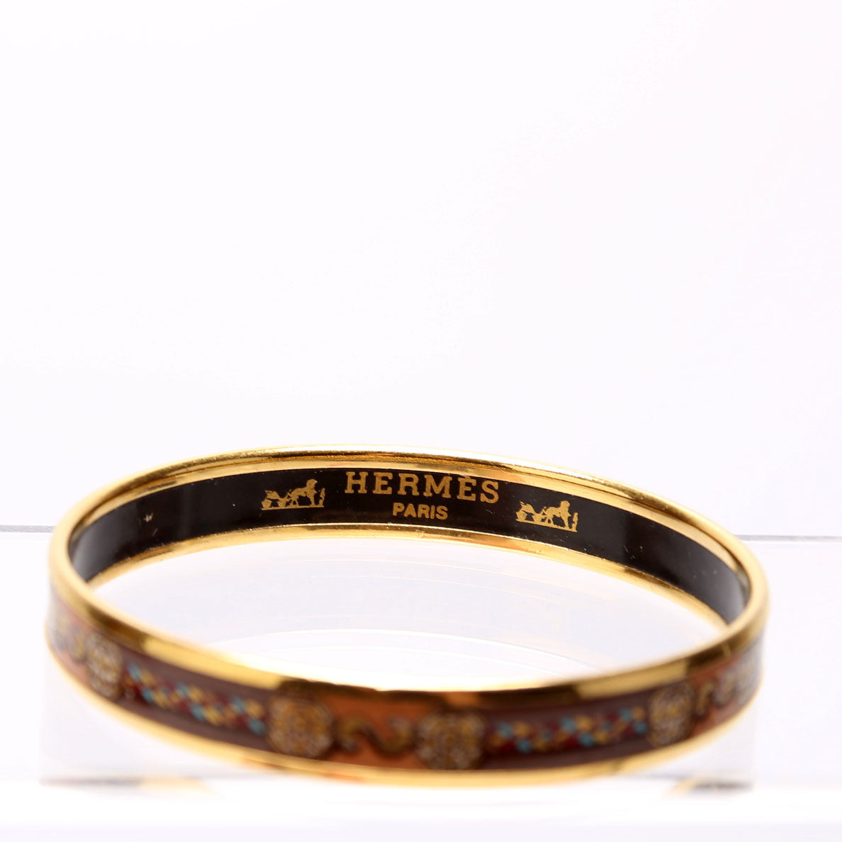 Enamel Narrow Bangle Bracelet Gold/Multicolor