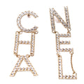 Crystal Logo Drop Earrings Gold