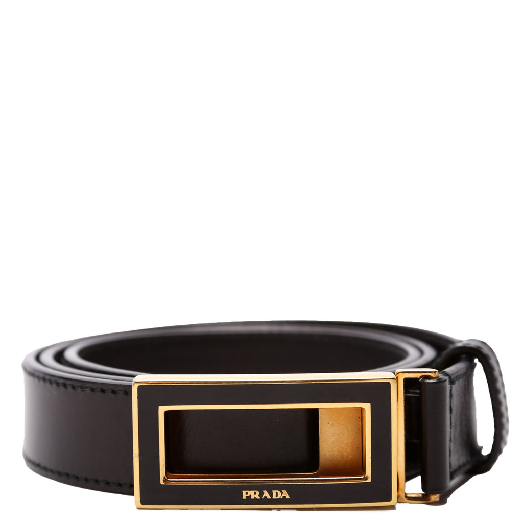Rectangle Enamel Logo Belt Size 70/28 Black