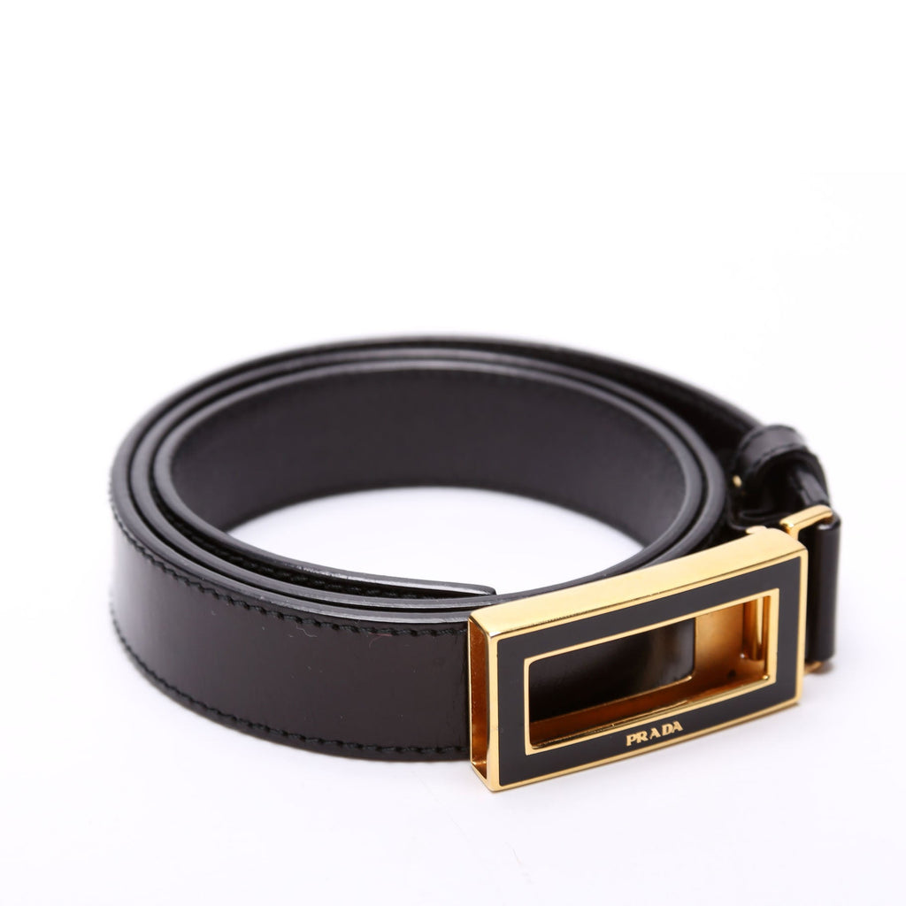 Rectangle Enamel Logo Belt Size 70/28 Black