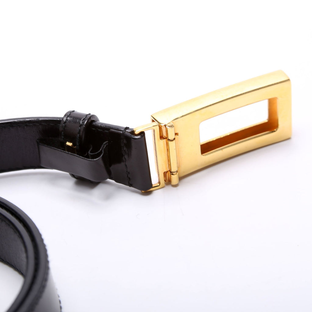 Rectangle Enamel Logo Belt Size 70/28 Black