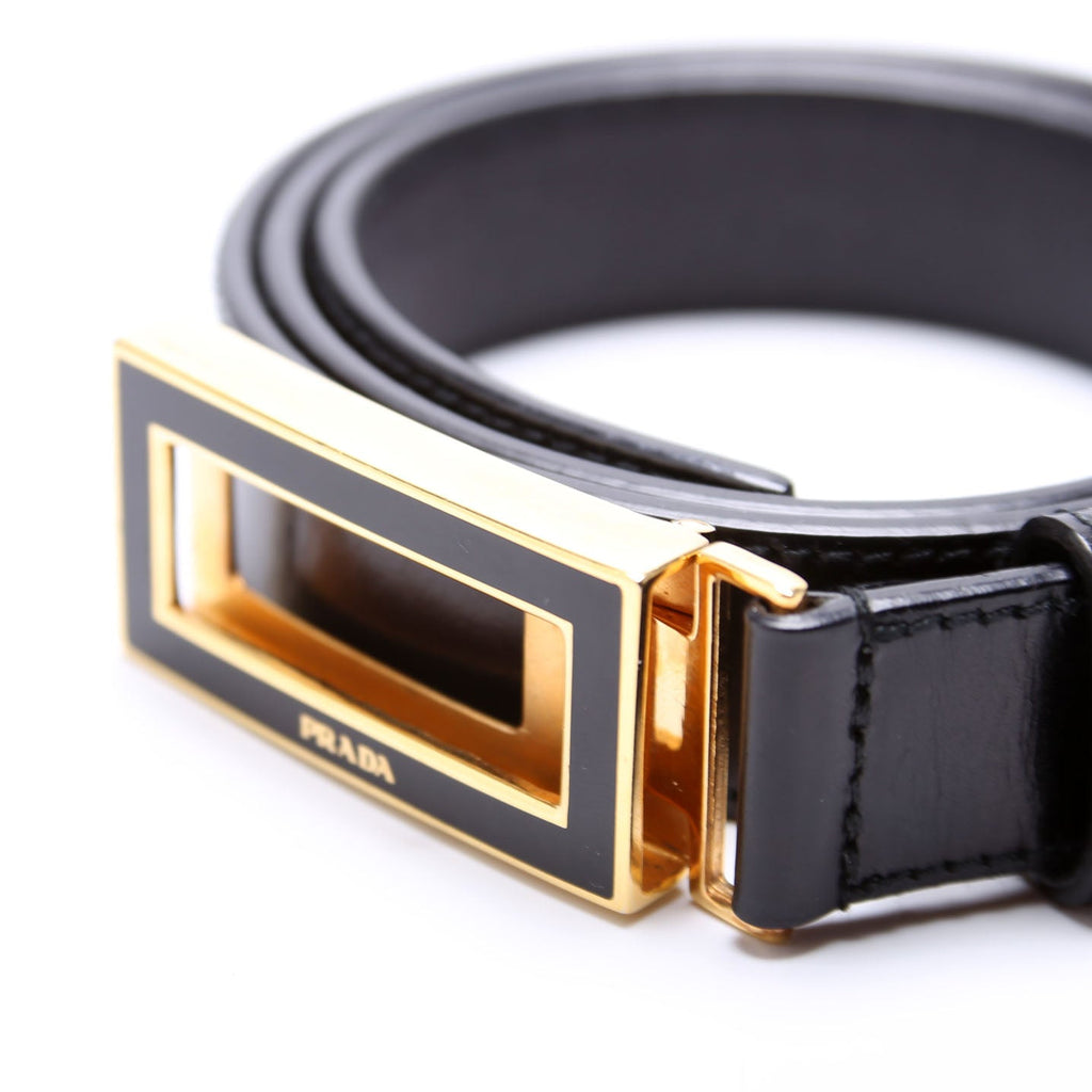 Rectangle Enamel Logo Belt Size 70/28 Black
