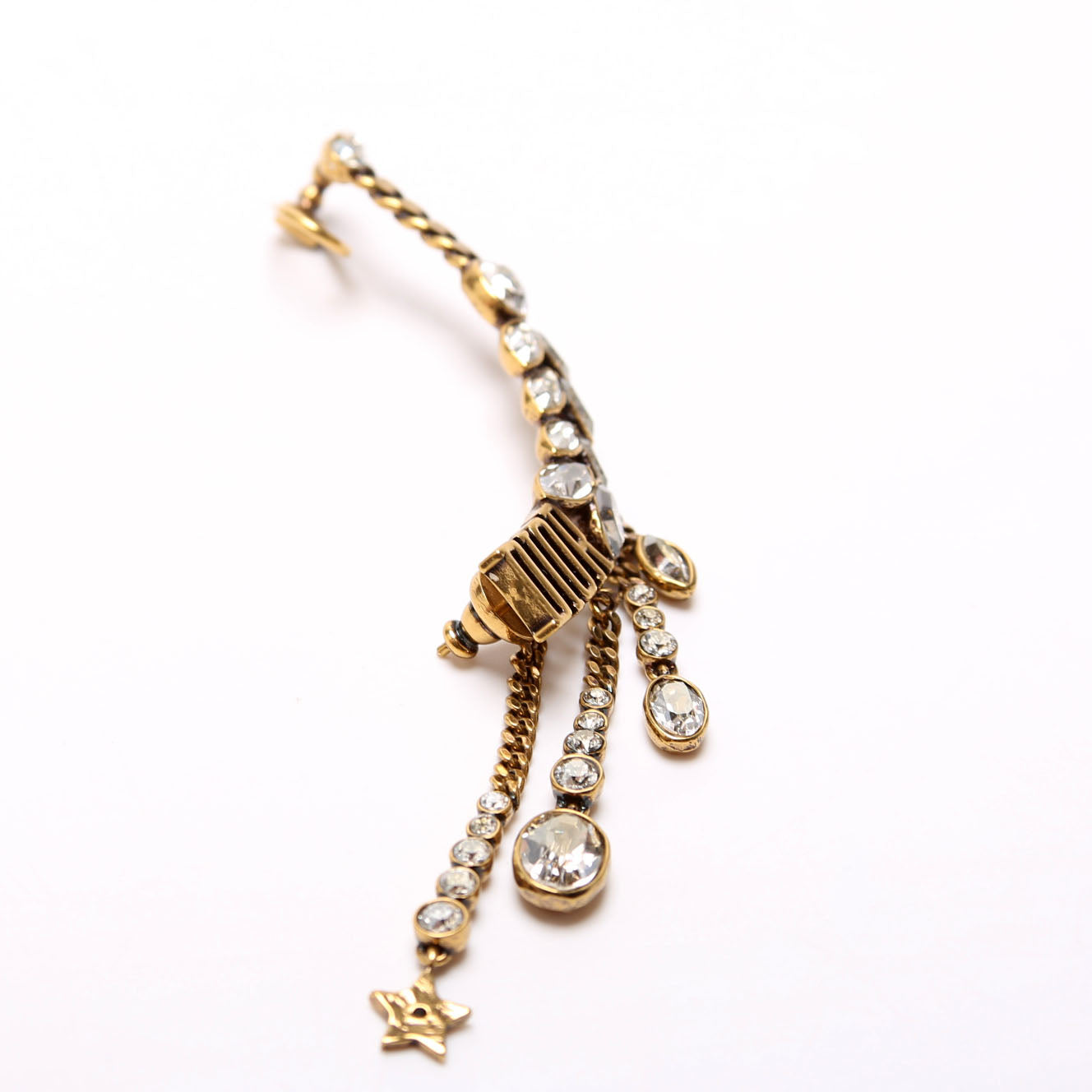 Dio(R)evolution Crystal Single Cuff Earring Gold