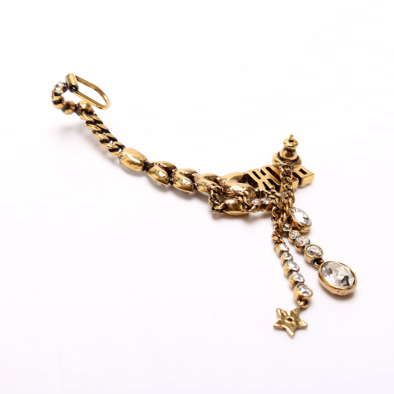 Dio(R)evolution Crystal Single Cuff Earring Gold