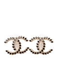 Crystal CC Stud Earrings Gold/Black