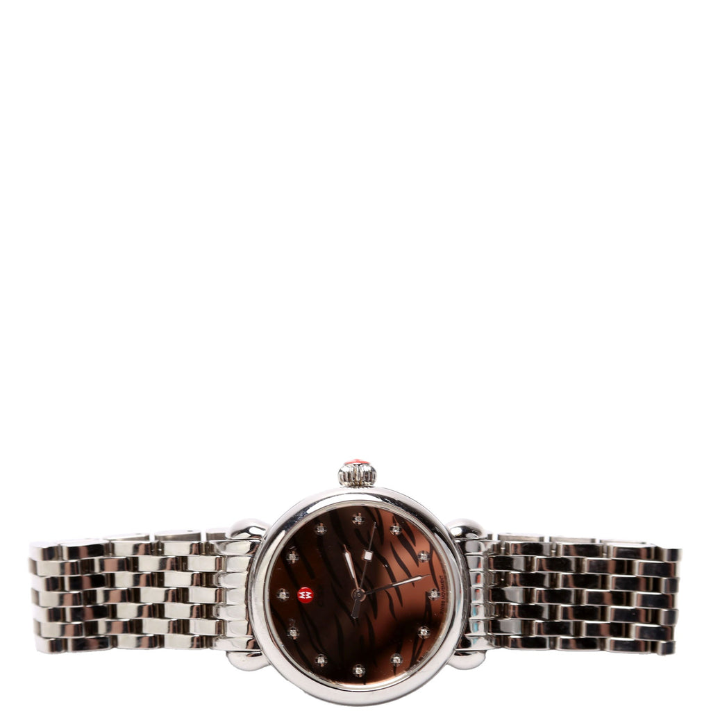 Tiger Diamond Dial Stainless Steel With 0.05CT Diamond Watch Silver/Rose Gold