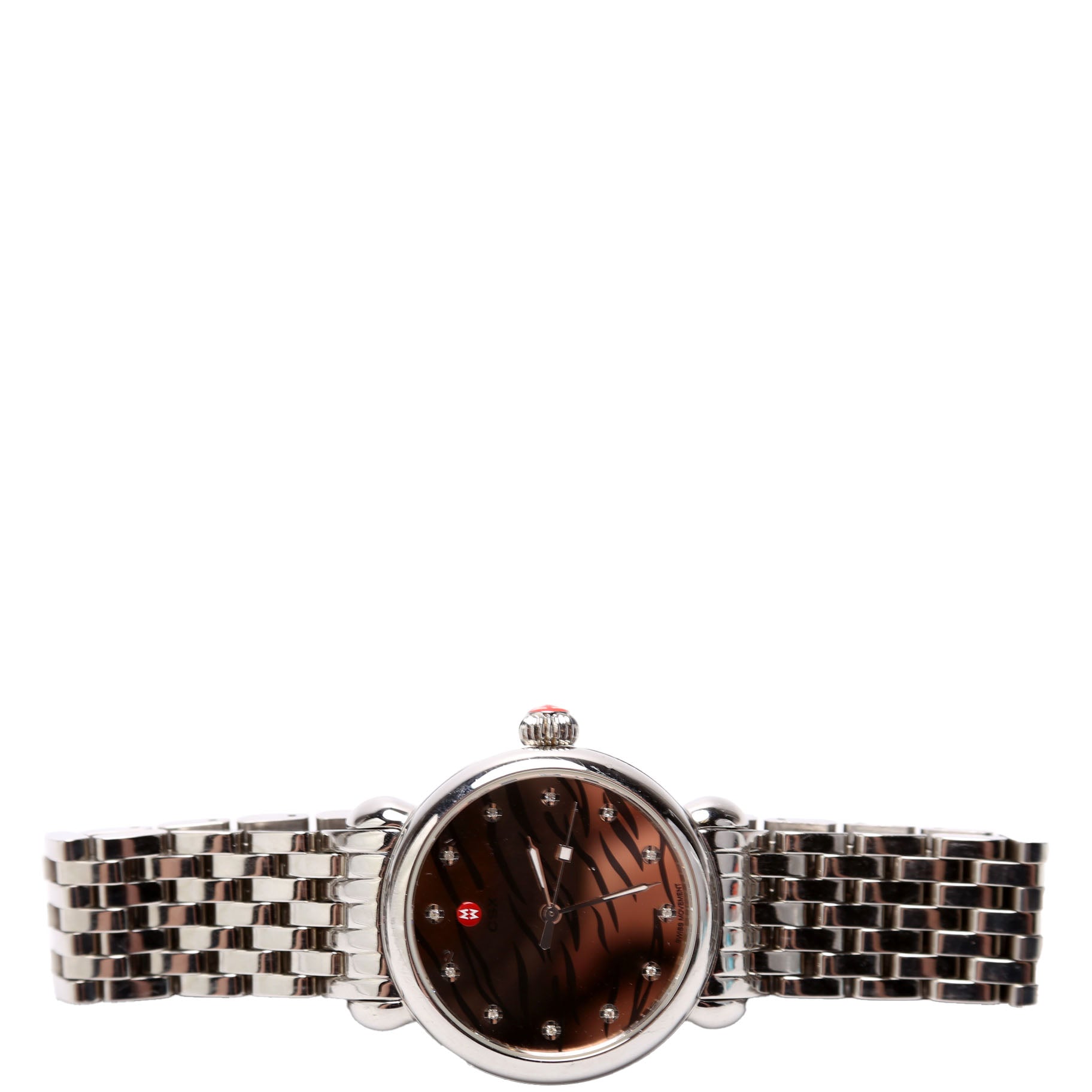 Tiger Diamond Dial Stainless Steel With 0.05CT Diamond Watch Silver/Rose Gold
