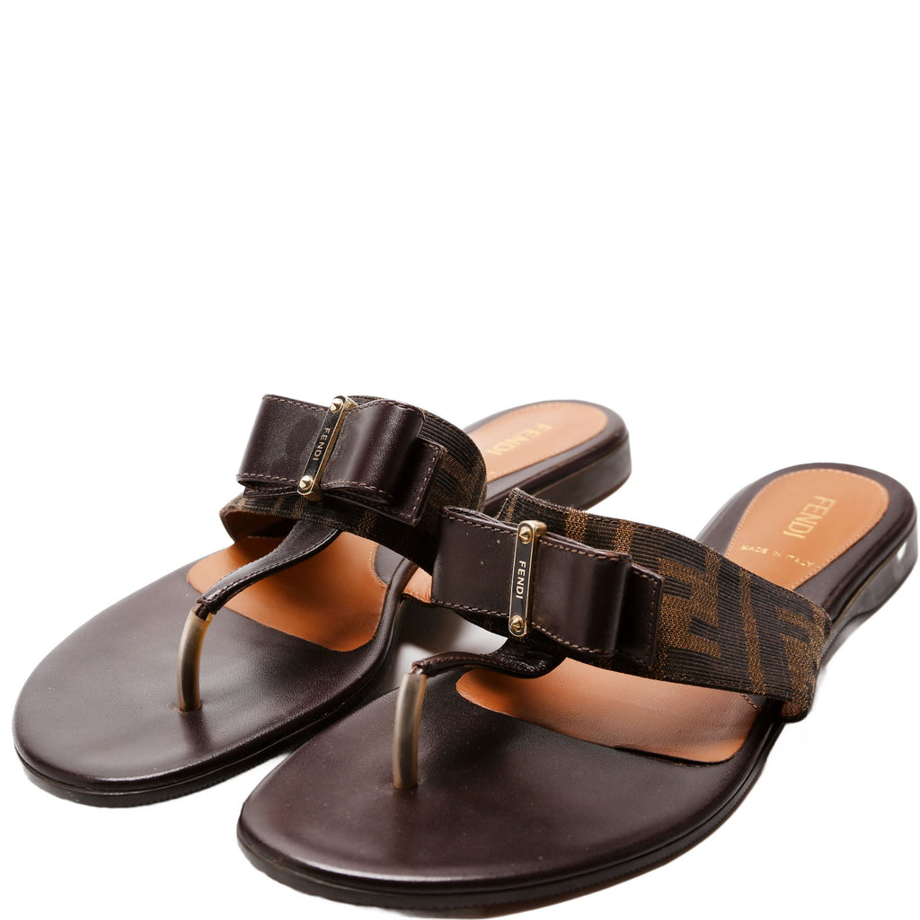Zucca Bow T-Strap Slide Sandals Size 39