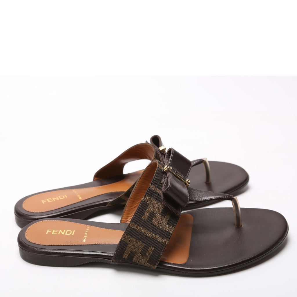 Zucca Bow T-Strap Slide Sandals Size 39