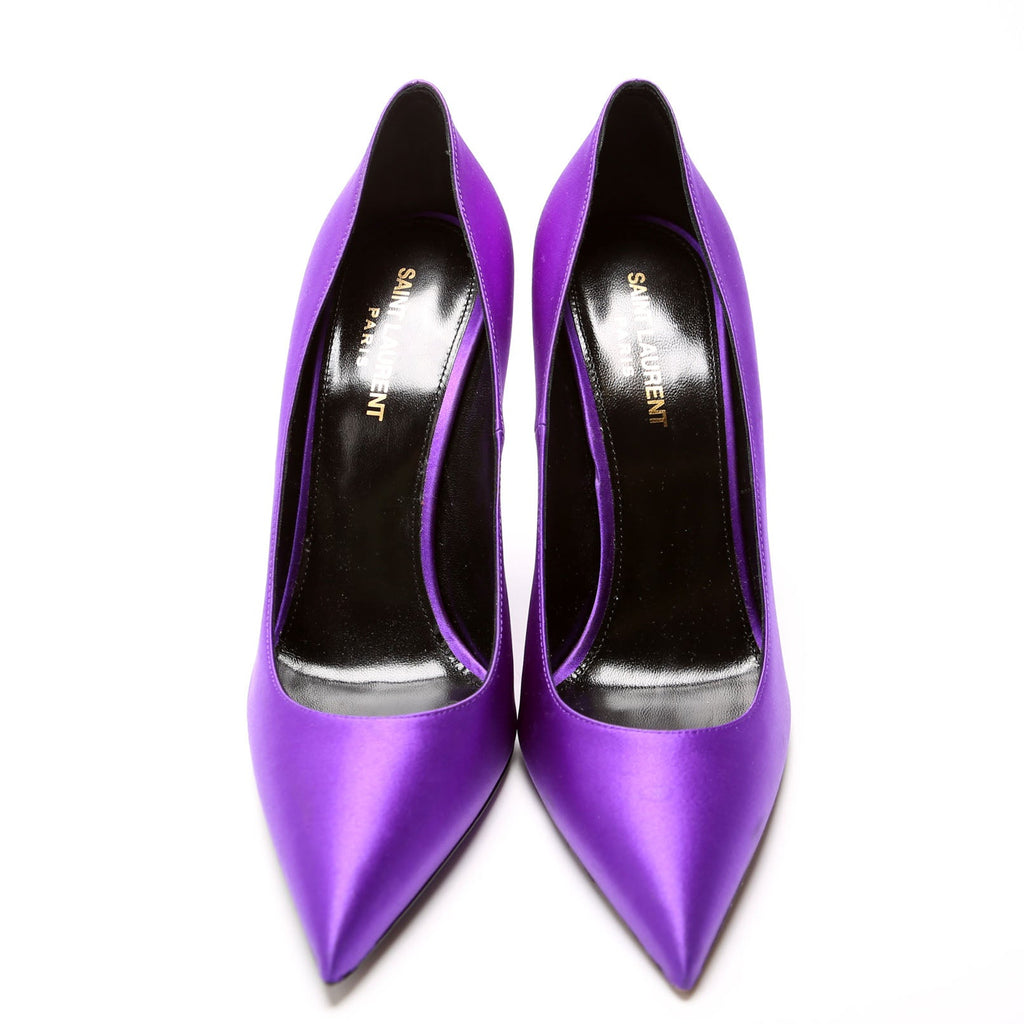 Satin Pumps Size 39.5 Purple
