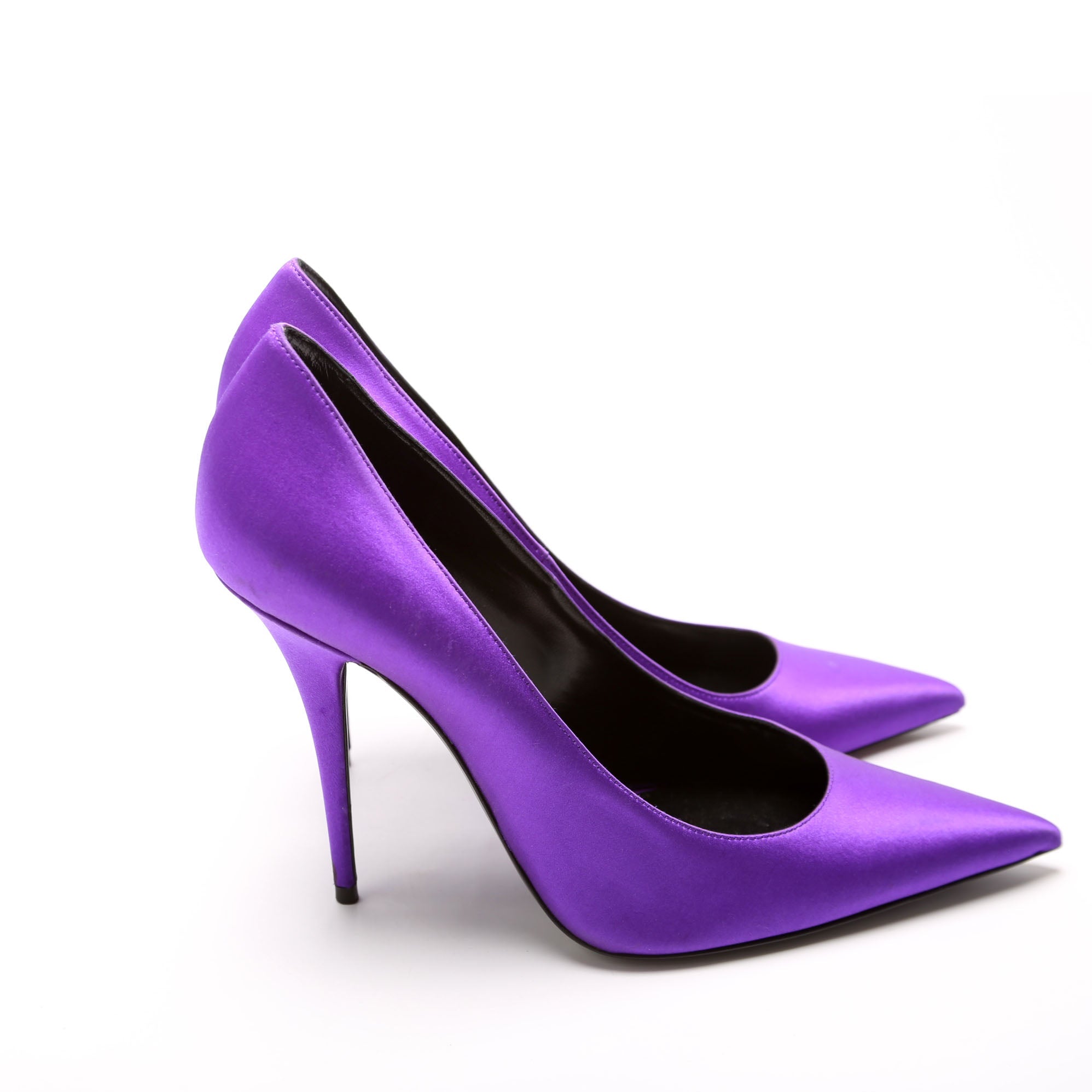 Satin Pumps Size 39.5 Purple