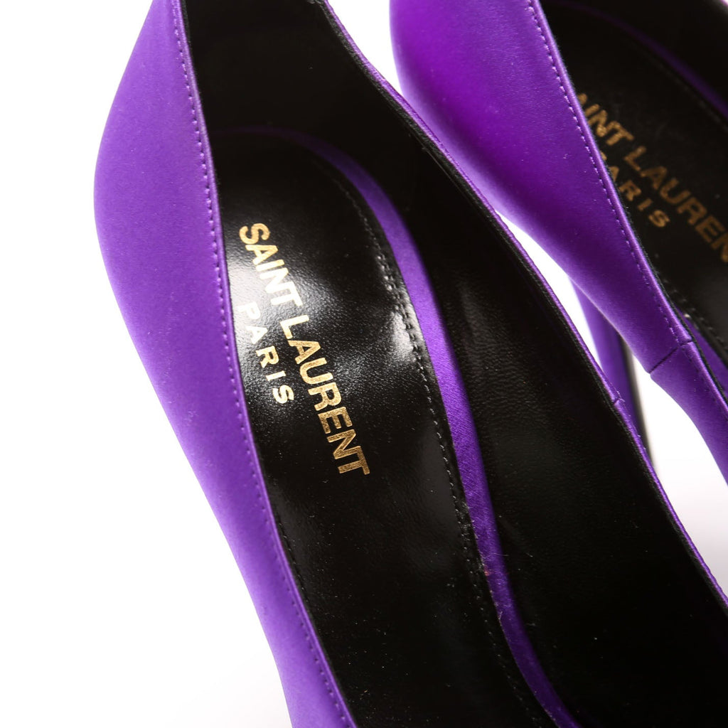 Satin Pumps Size 39.5 Purple