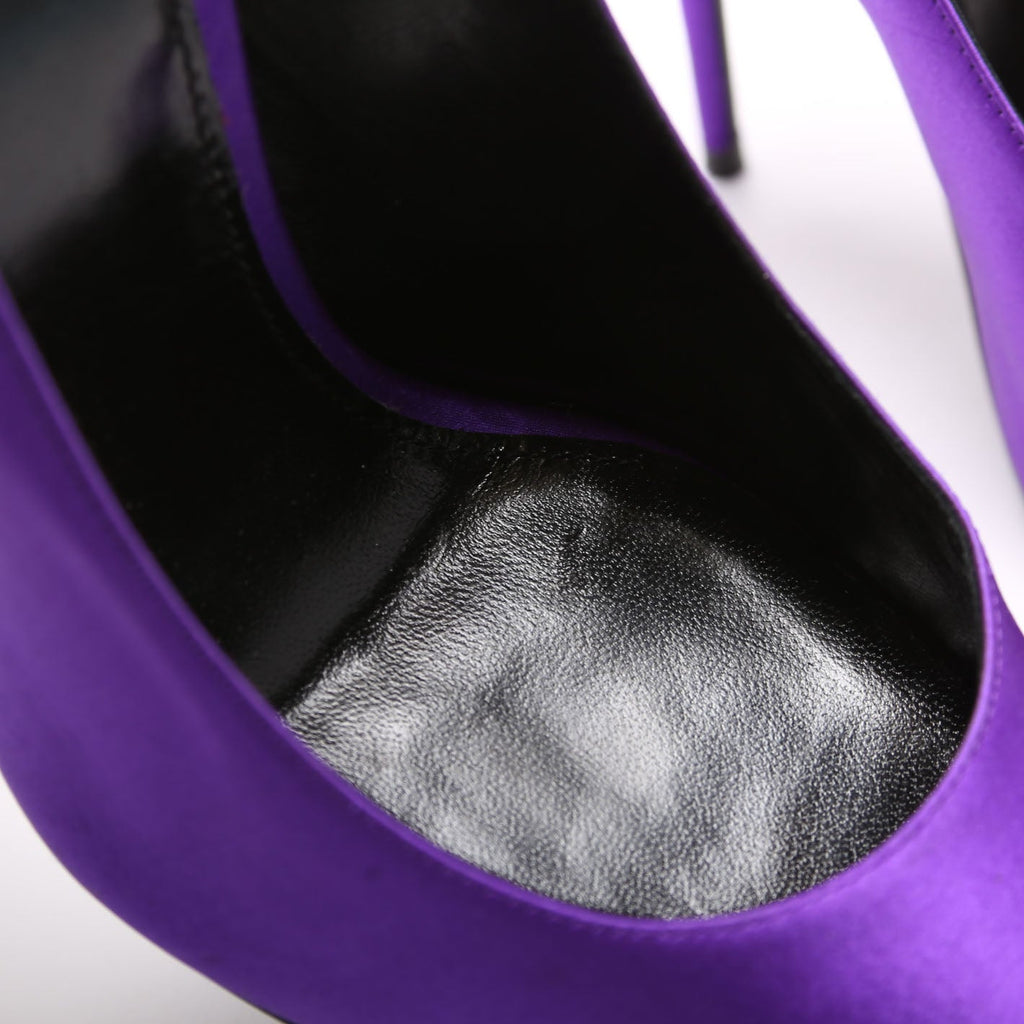 Satin Pumps Size 39.5 Purple