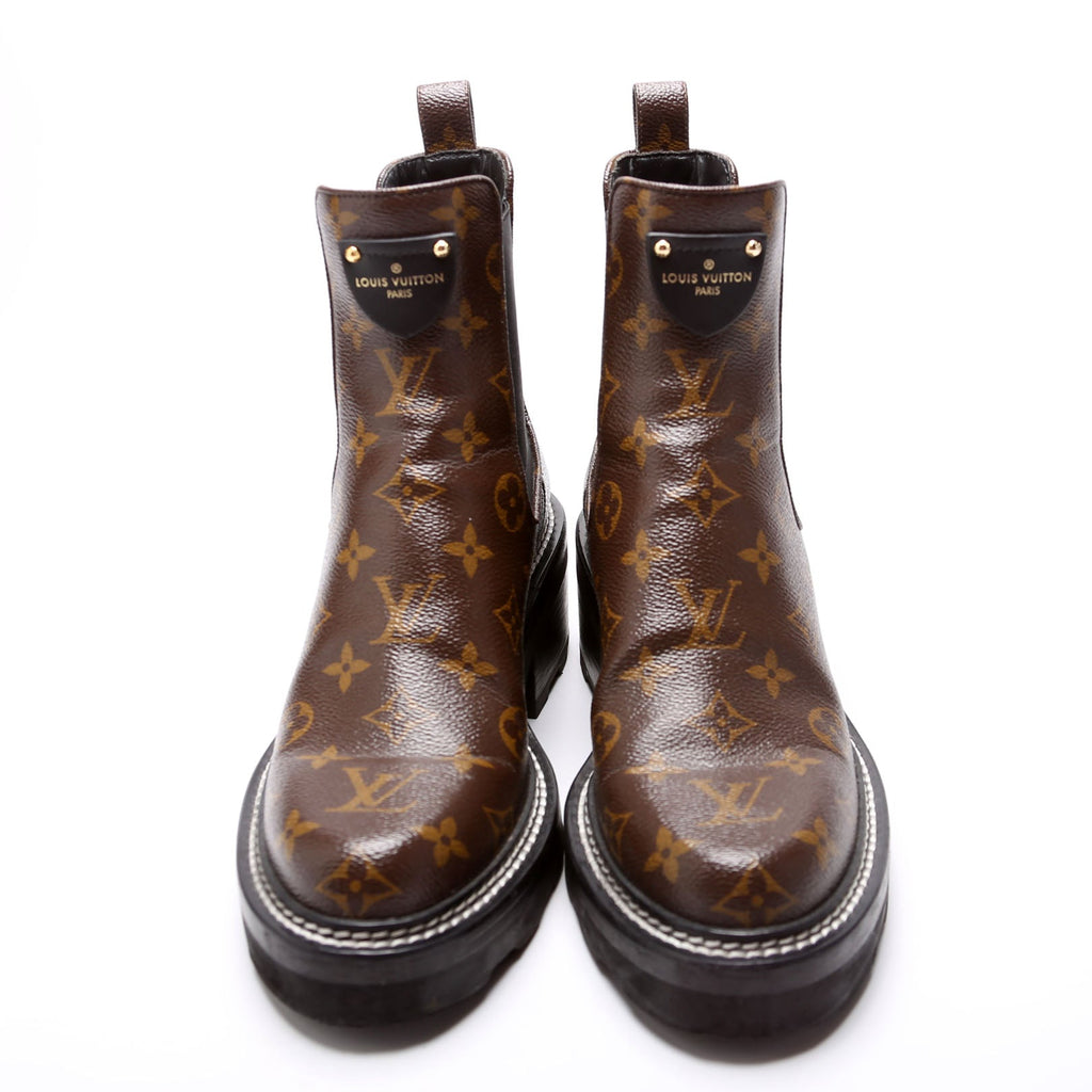Beaubourg Monogram Ankle Boots Size 38.5 Brown/Black