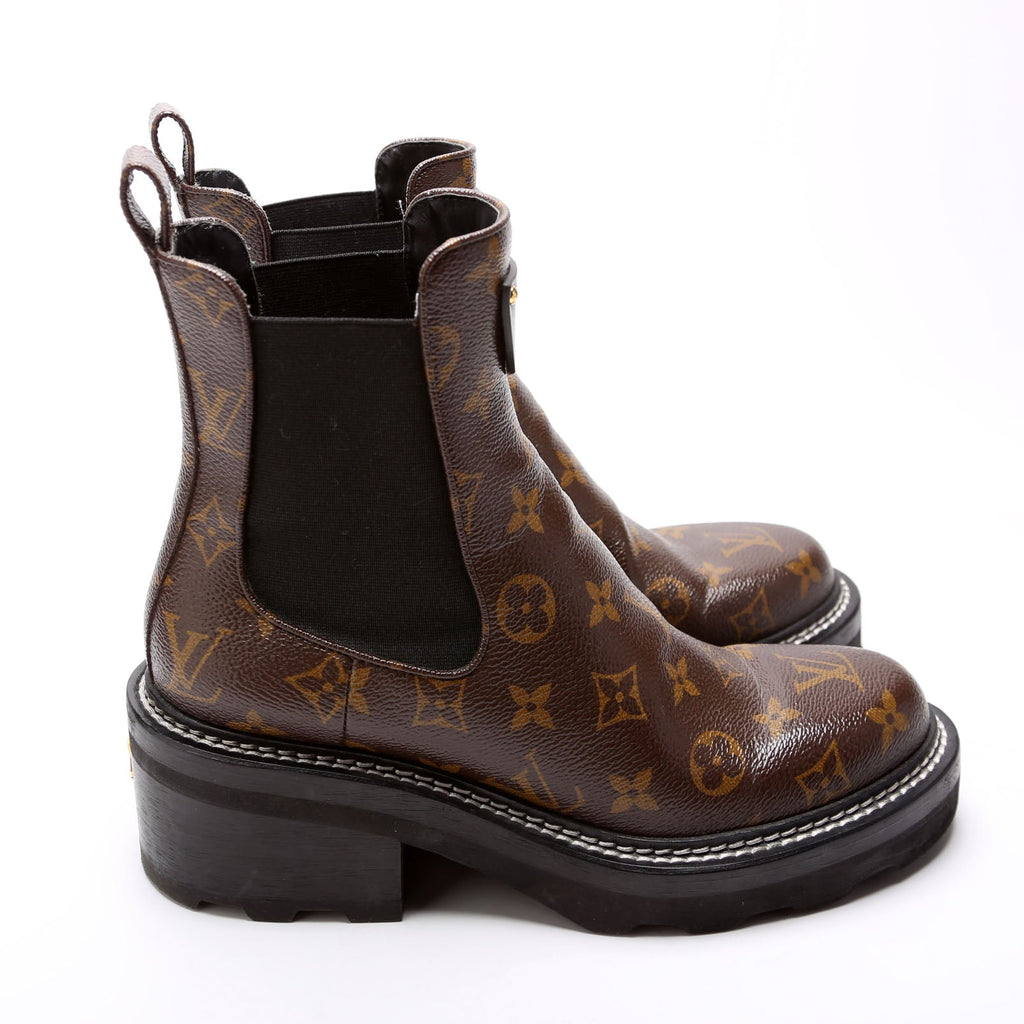 Beaubourg Monogram Ankle Boots Size 38.5 Brown/Black