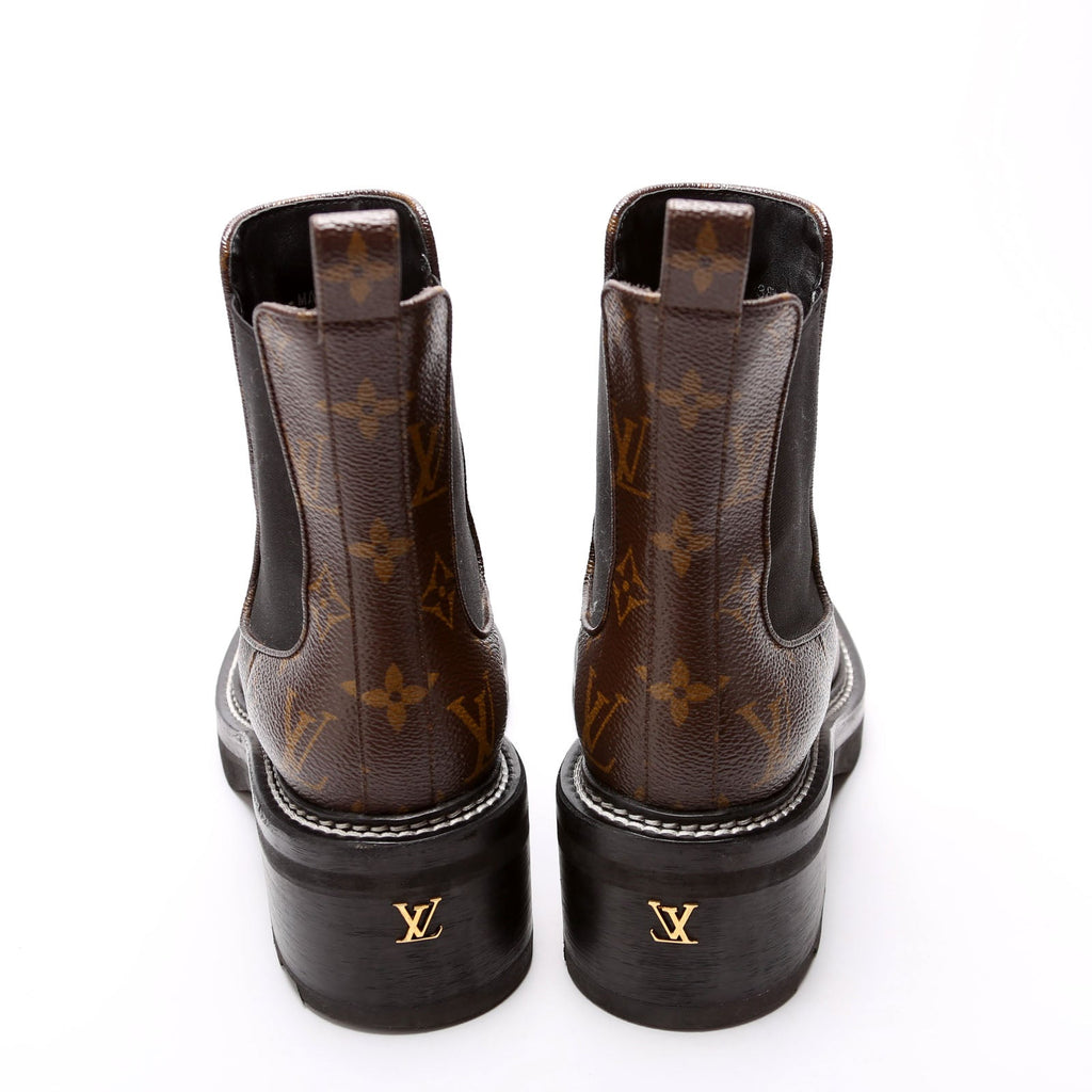 Beaubourg Monogram Ankle Boots Size 38.5 Brown/Black