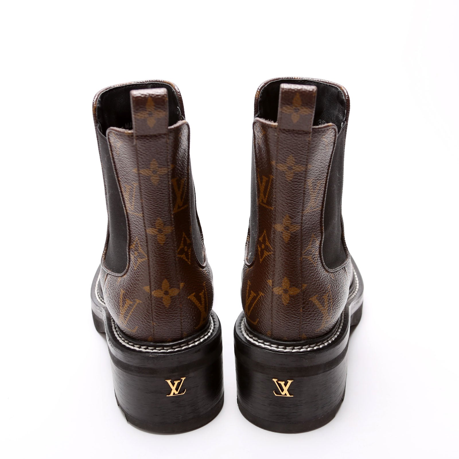 Beaubourg Monogram Ankle Boots Size 38.5 Brown/Black