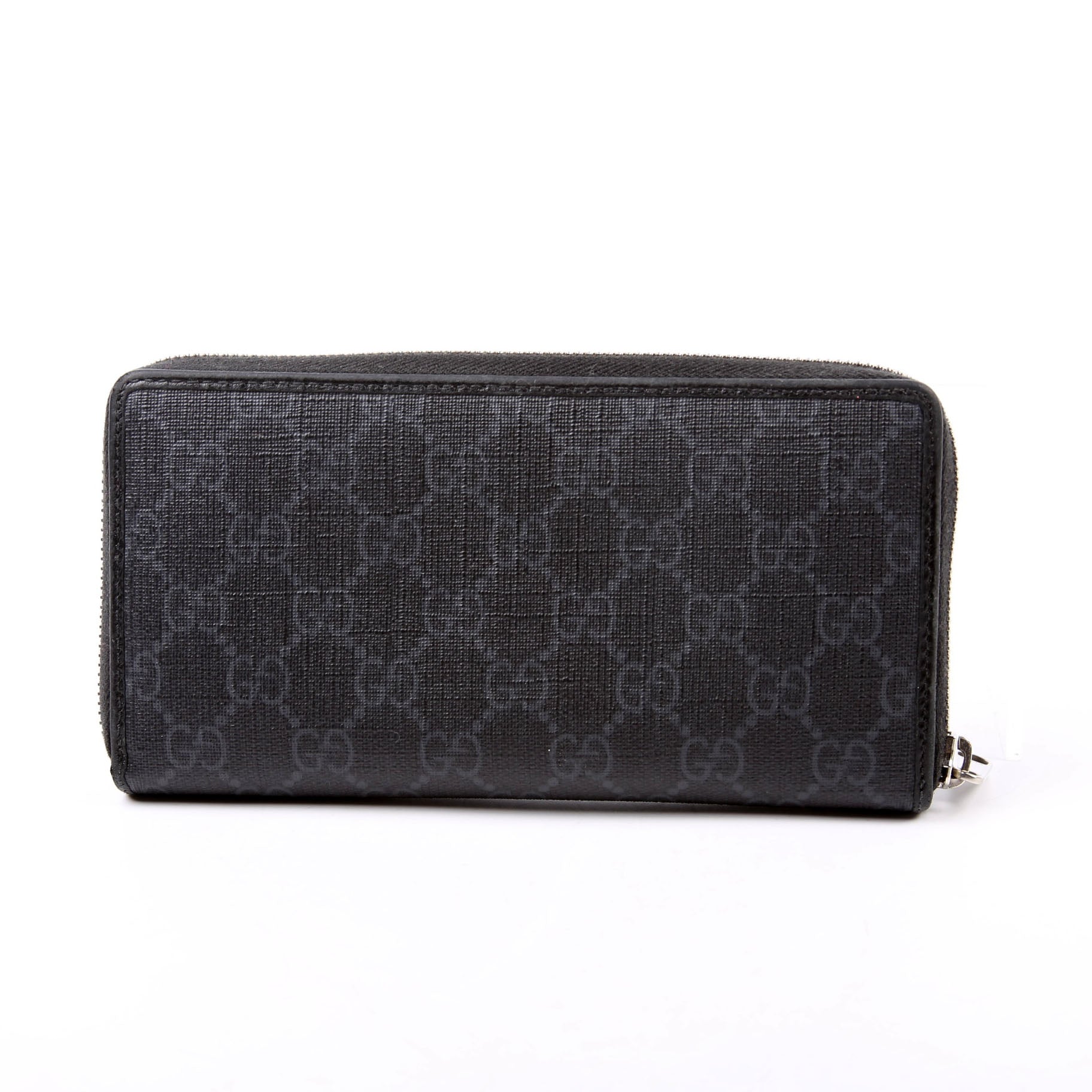 673003 Interlocking GG Supreme Zip Around Wallet Black