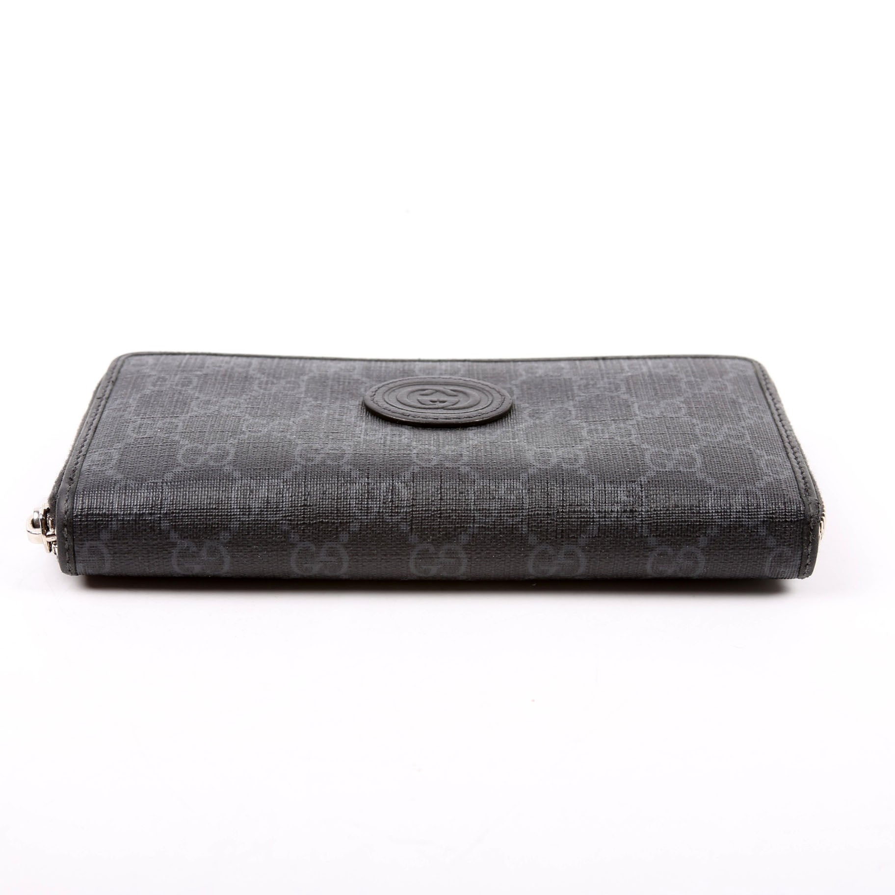 673003 Interlocking GG Supreme Zip Around Wallet Black