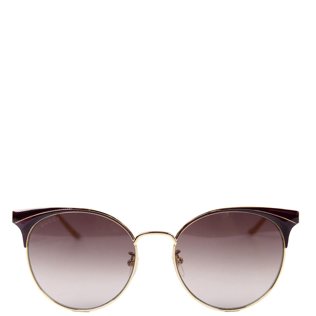 GG0402 Round Cateye Sunglasses Gold/Purple