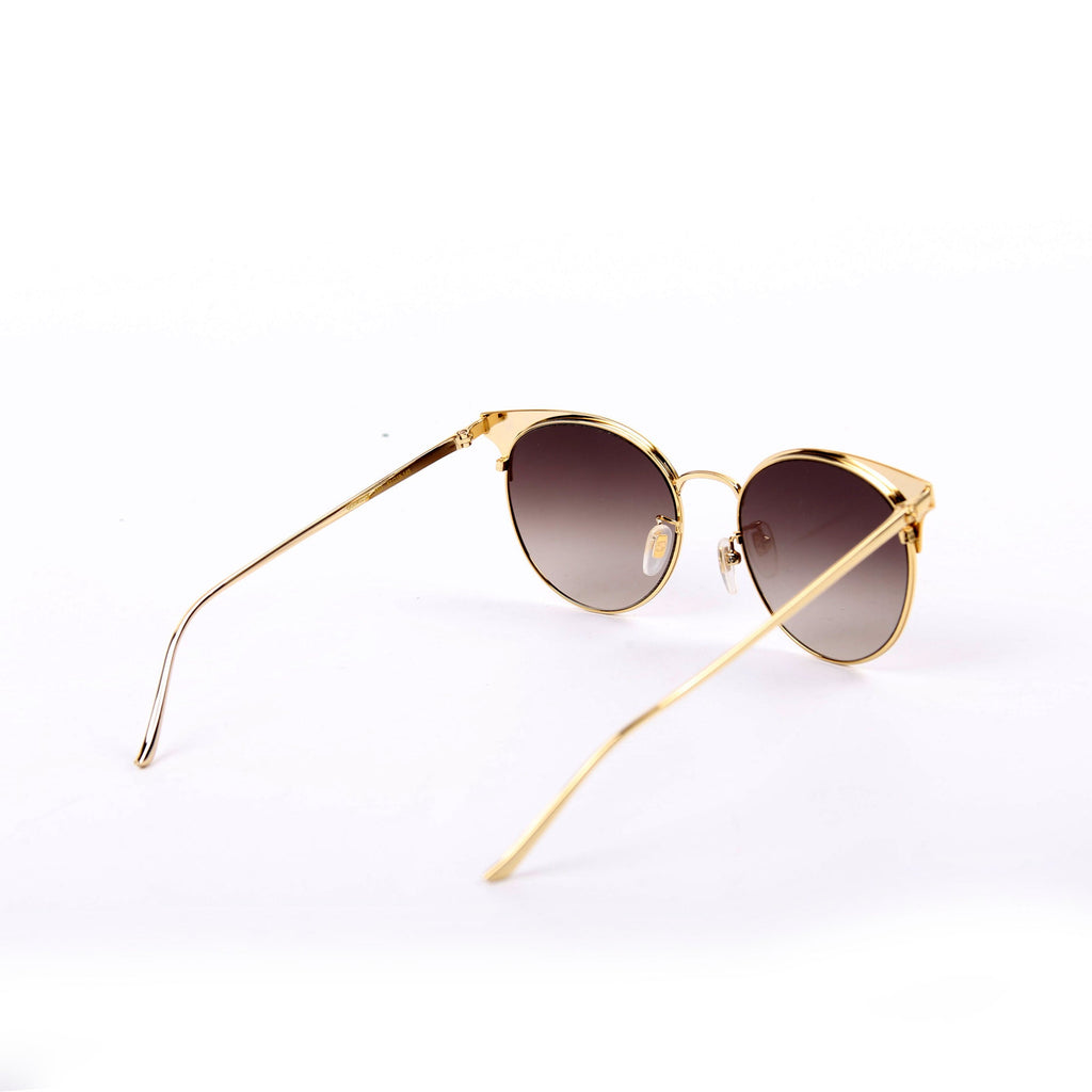GG0402 Round Cateye Sunglasses Gold/Purple