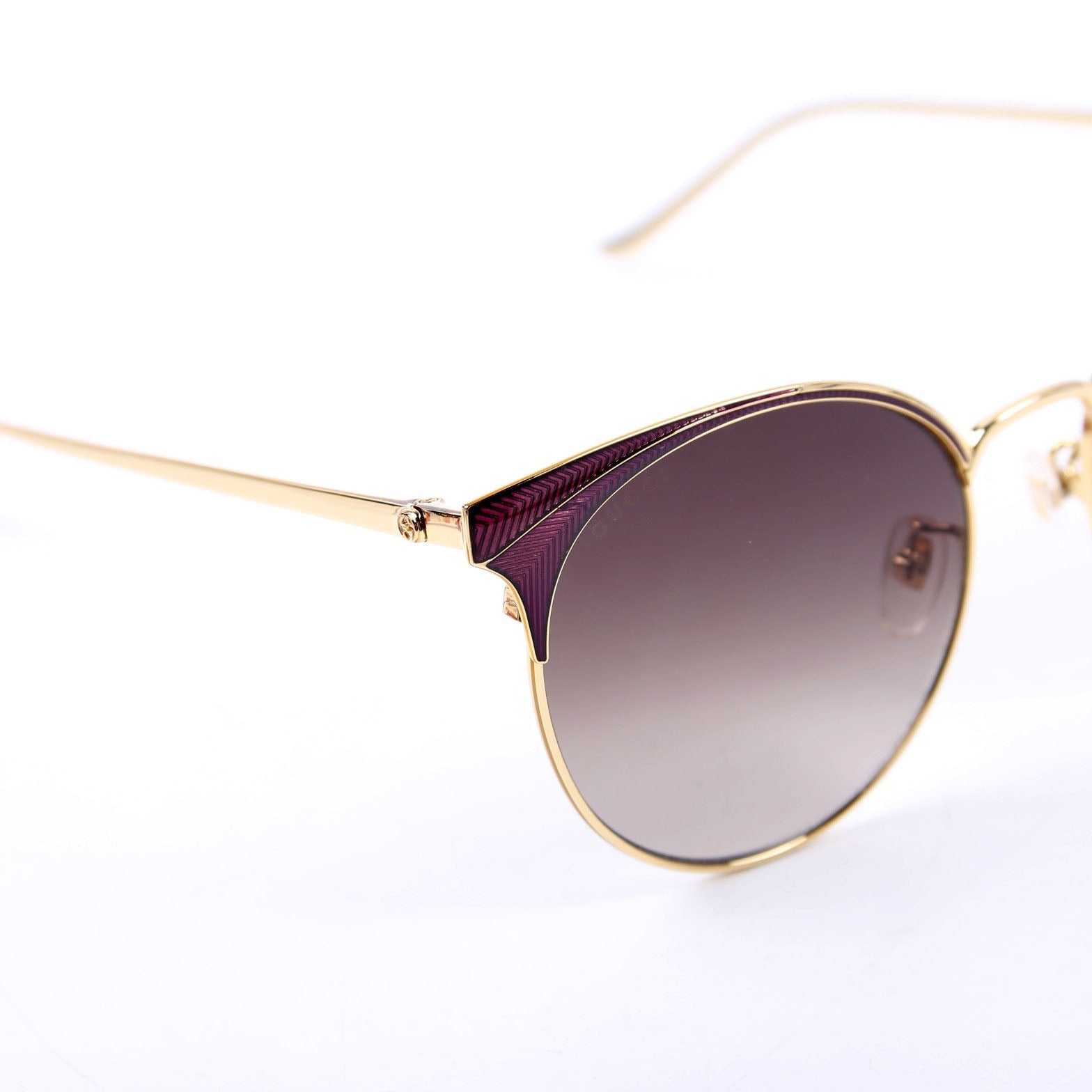 GG0402 Round Cateye Sunglasses Gold/Purple