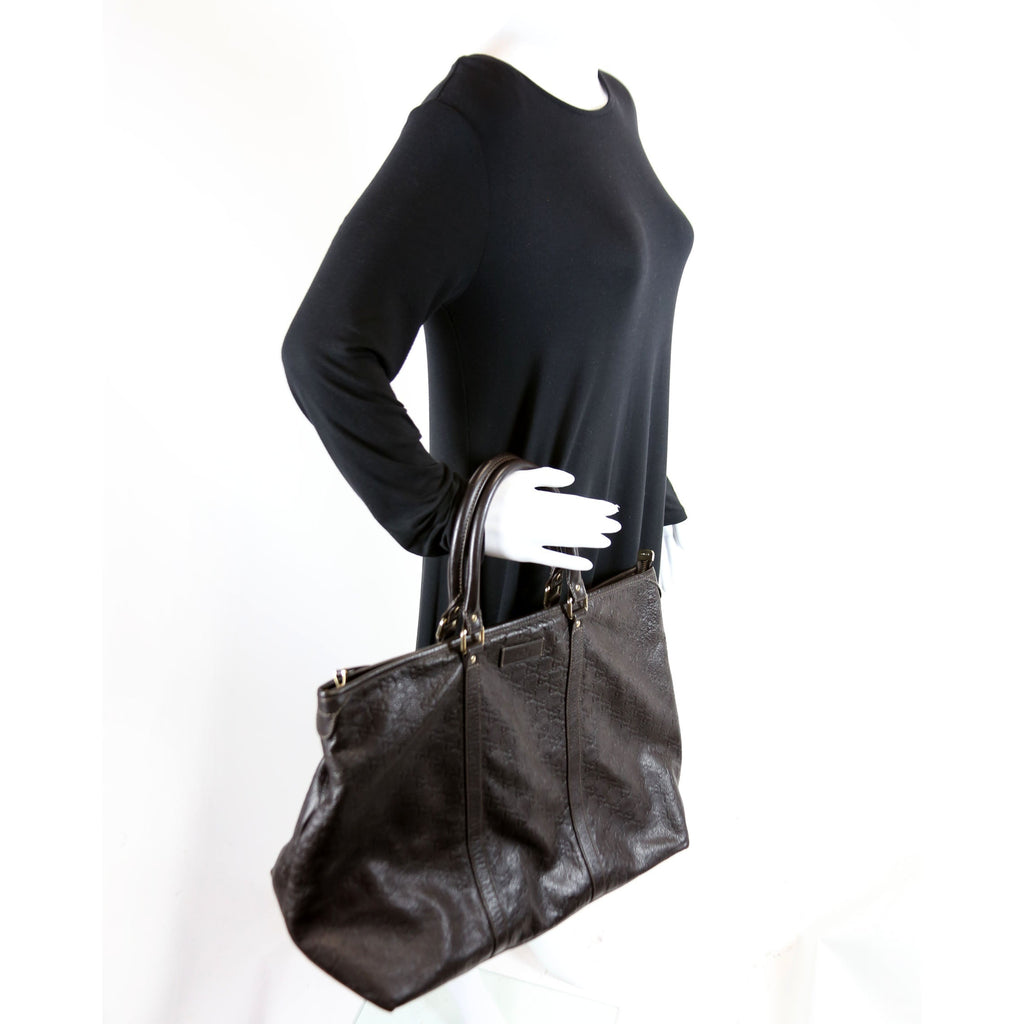 201482 Guccissima Large Tote Brown