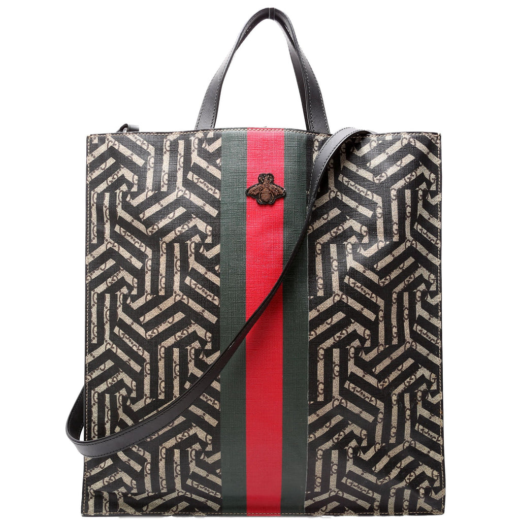 450950 Soft GG Supreme Caleido Web Vertical Tote Black/Beige