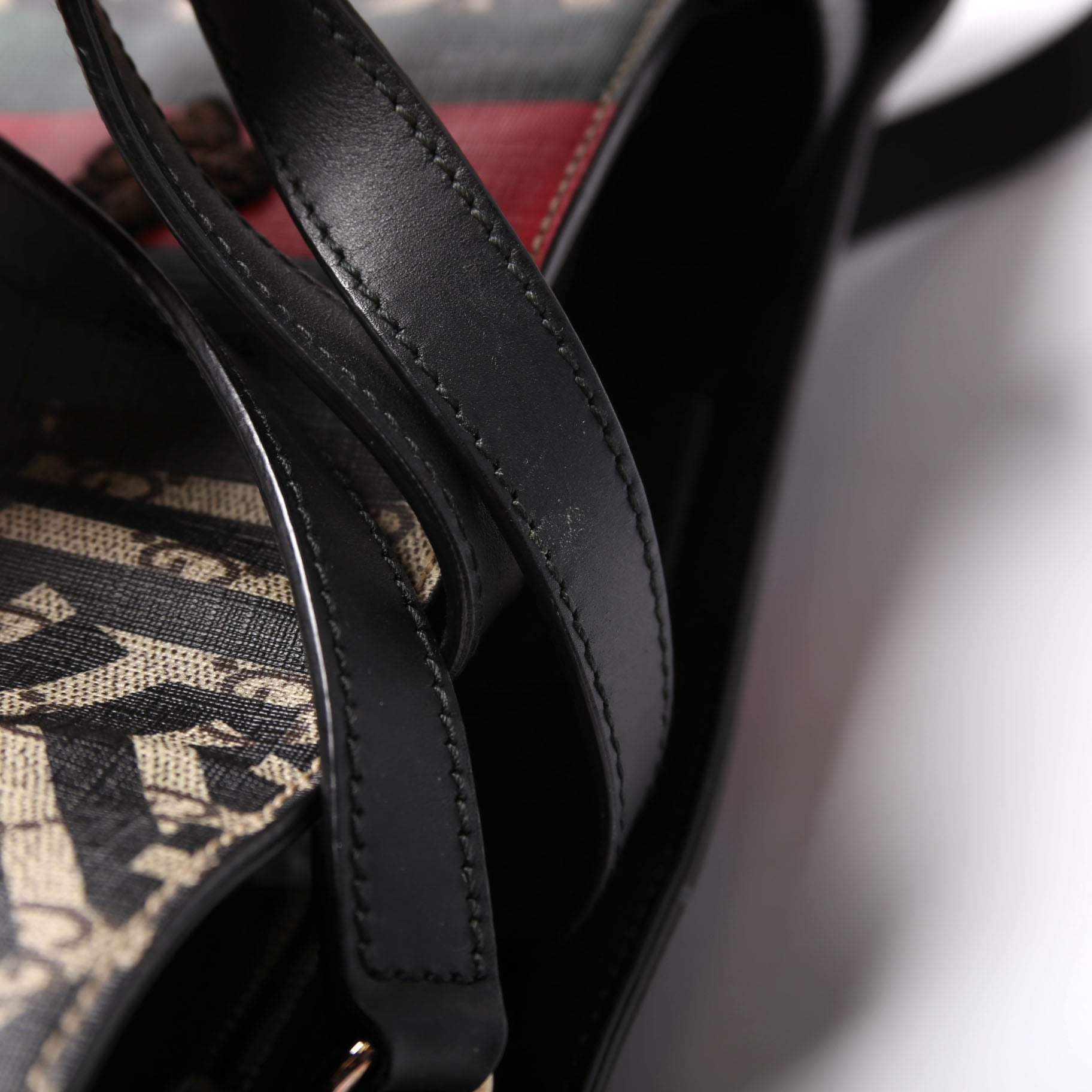 450950 Soft GG Supreme Caleido Web Vertical Tote Black/Beige