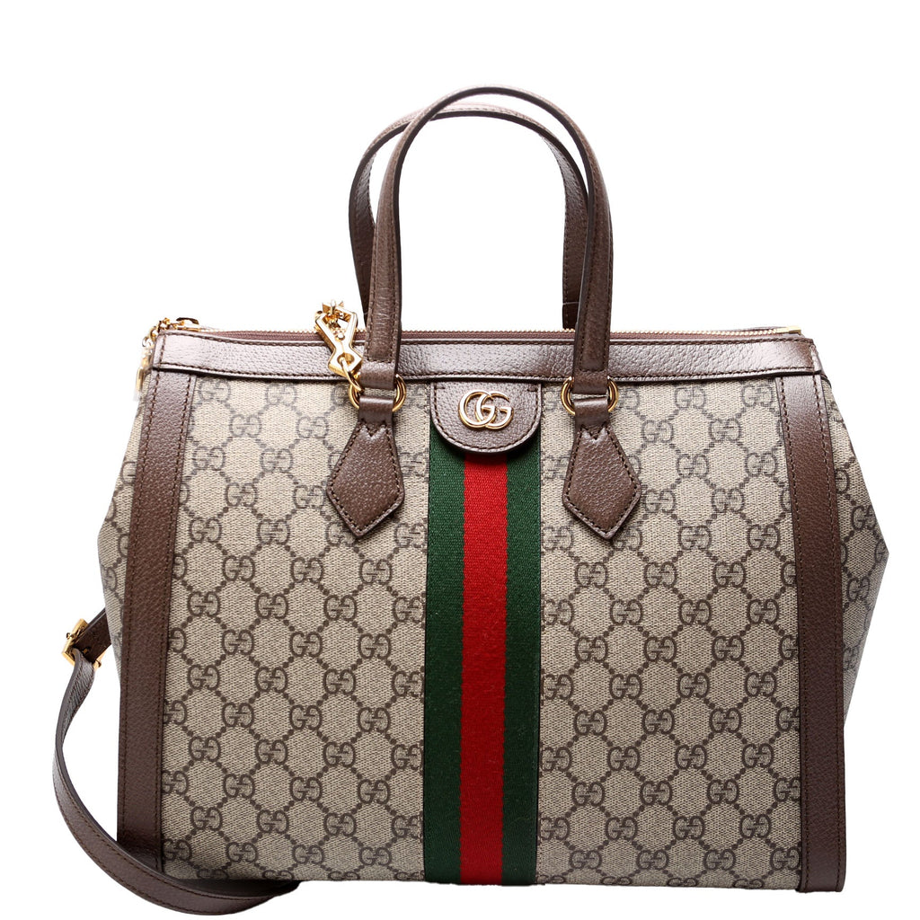 524537 Ophidia GG Medium Tote Brown