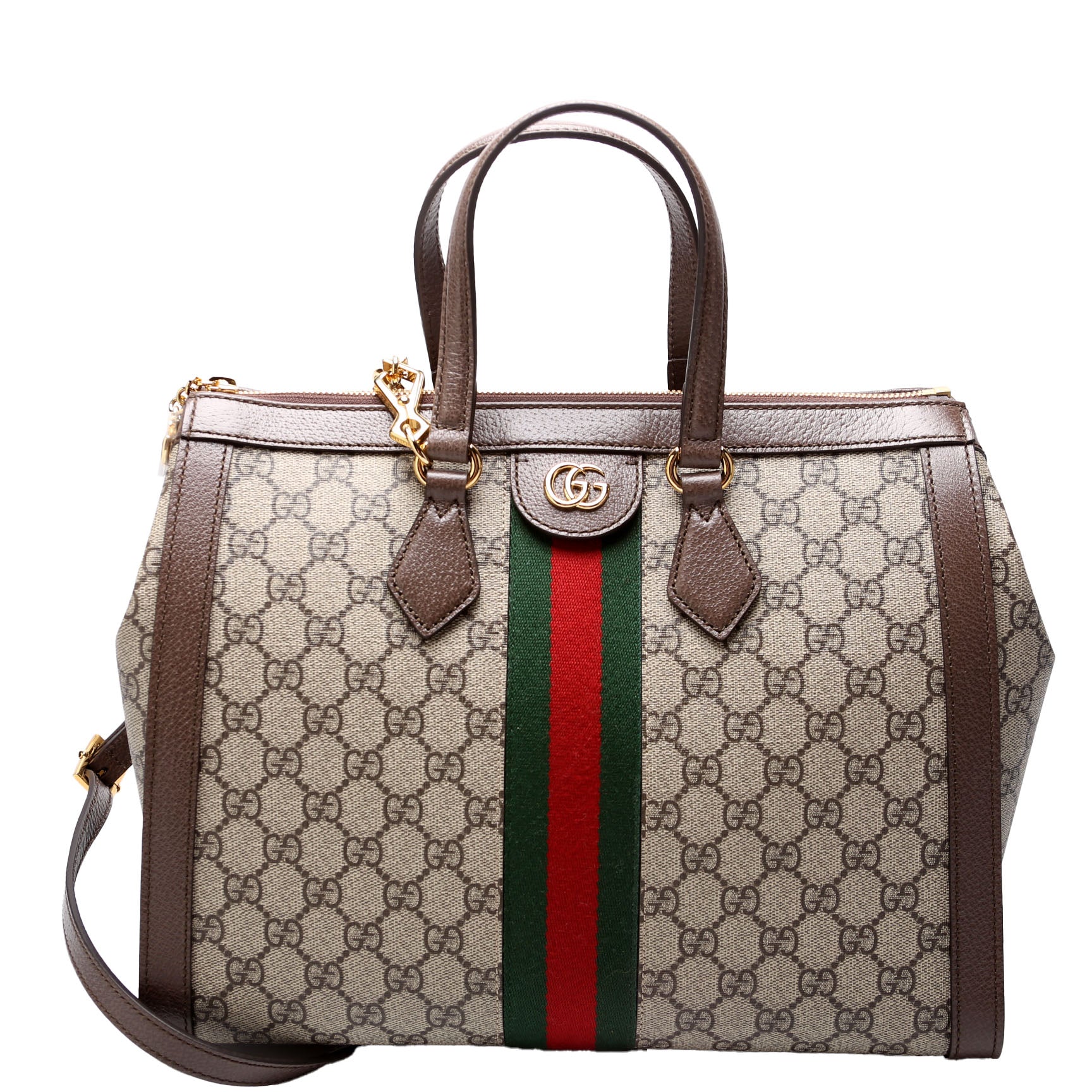 524537 Ophidia GG Medium Tote Brown