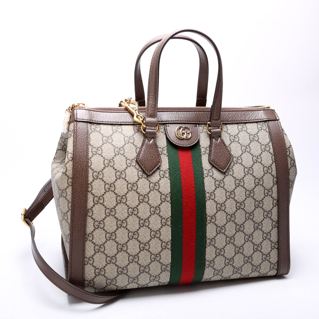 524537 Ophidia GG Medium Tote Brown