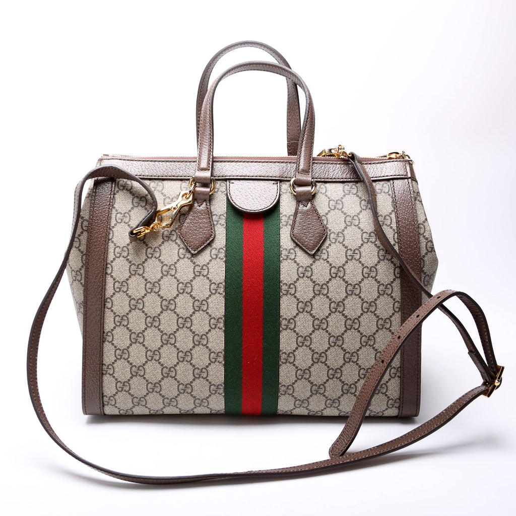 524537 Ophidia GG Medium Tote Brown