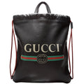 494053 Retro Logo Drawstring Backpack Black