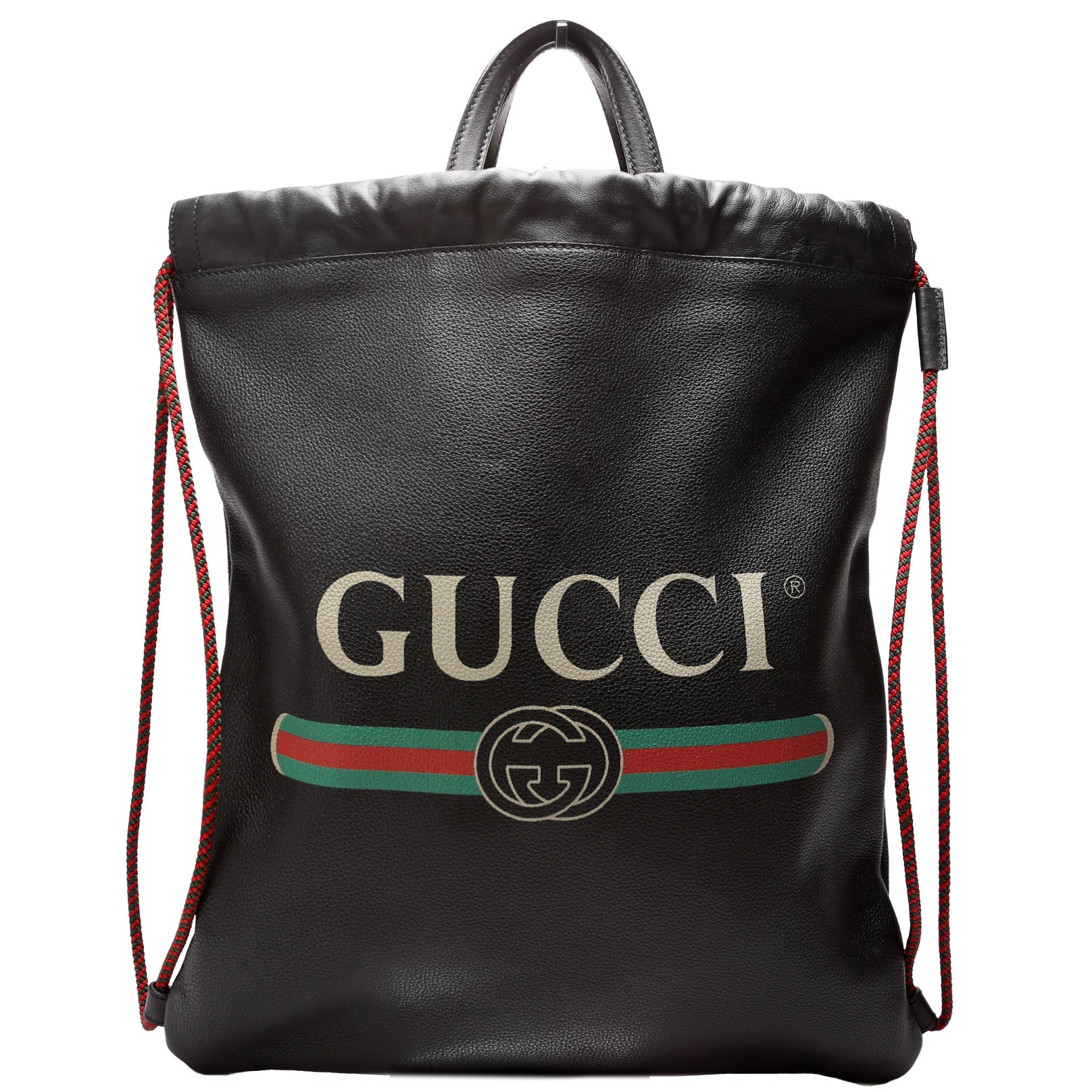 494053 Retro Logo Drawstring Backpack Black