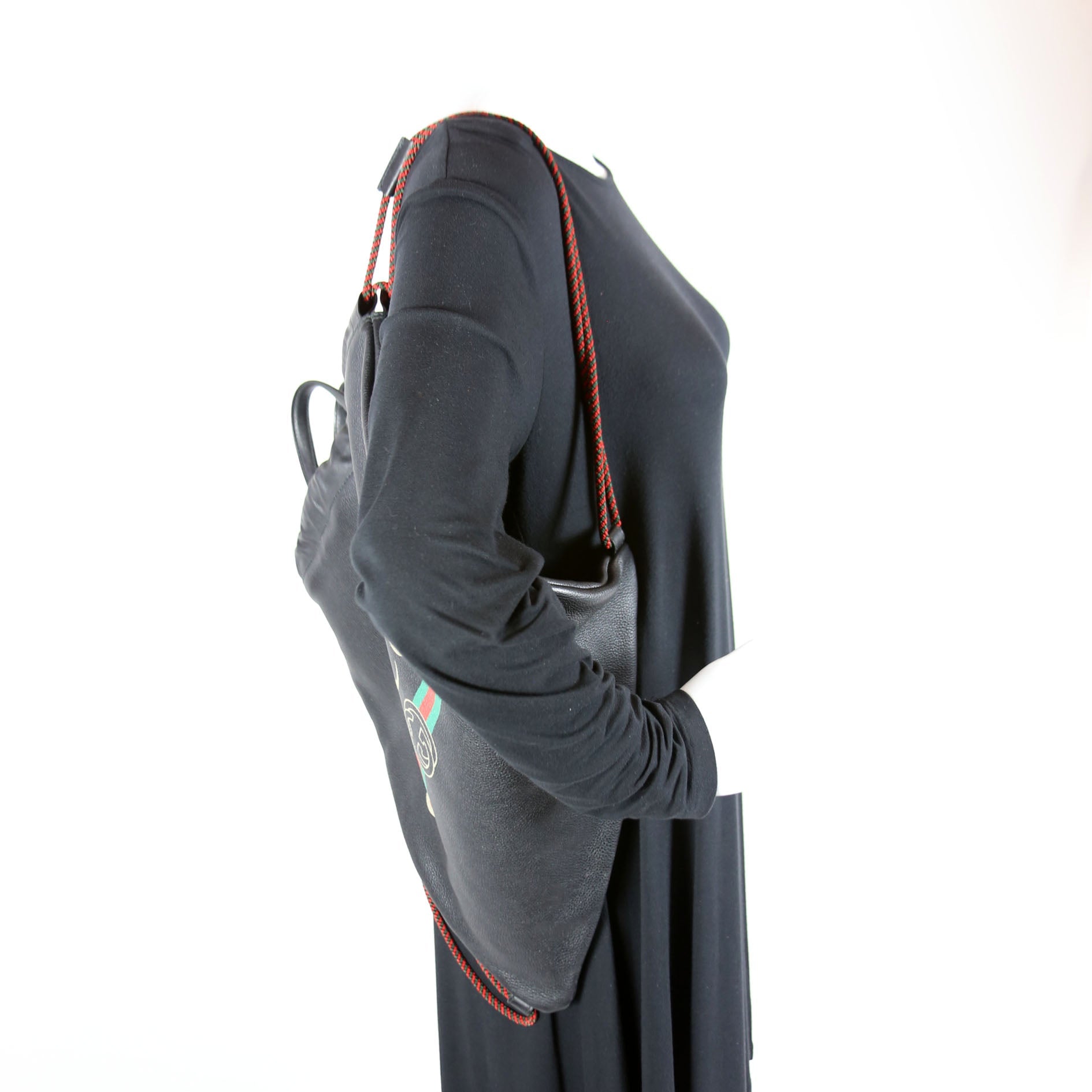 494053 Retro Logo Drawstring Backpack Black