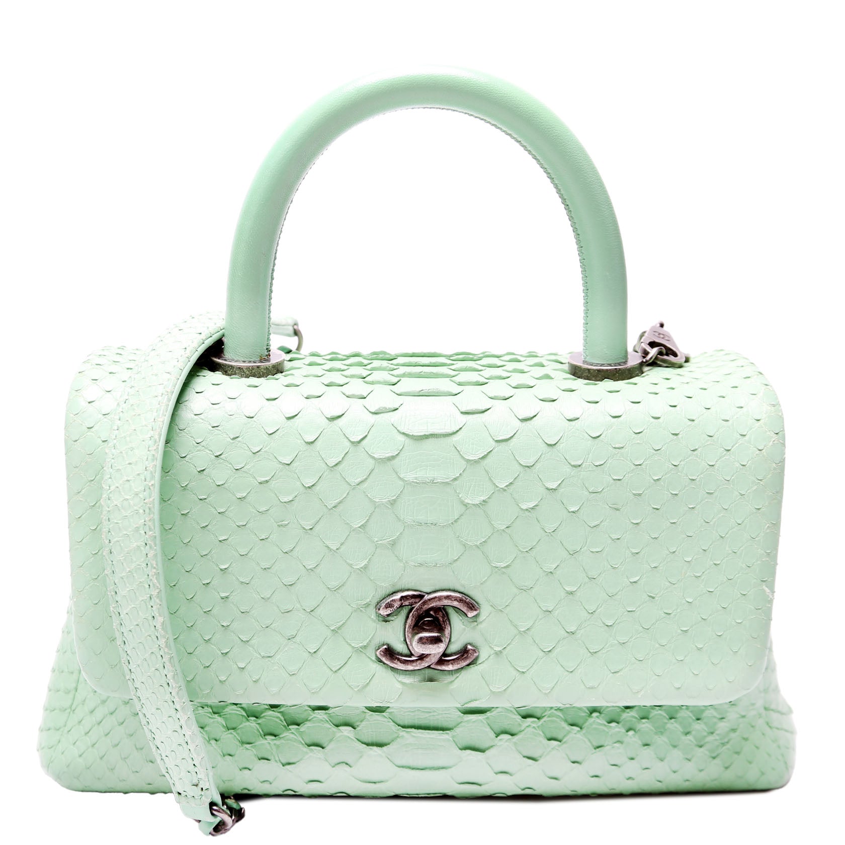 Coco Top Handle Mini Python 23M Green
