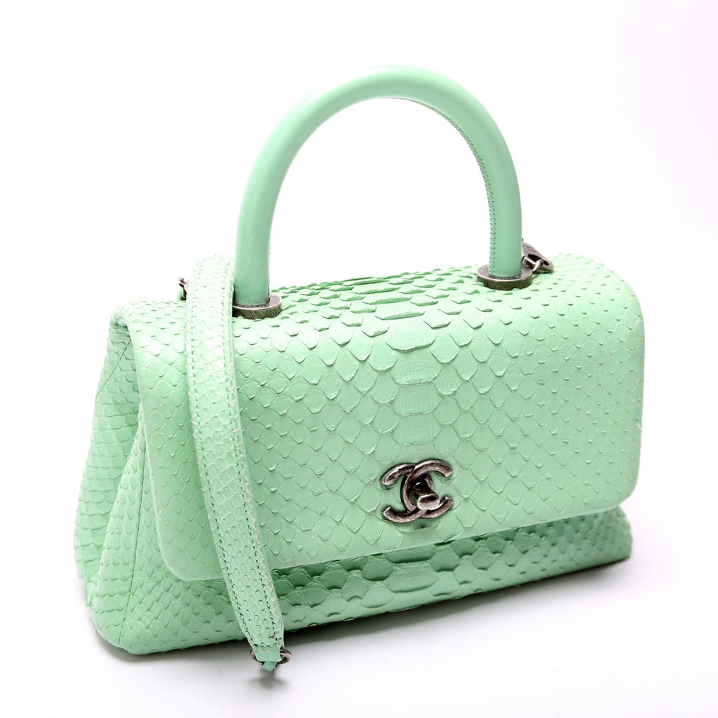 Coco Top Handle Mini Python 23M Green