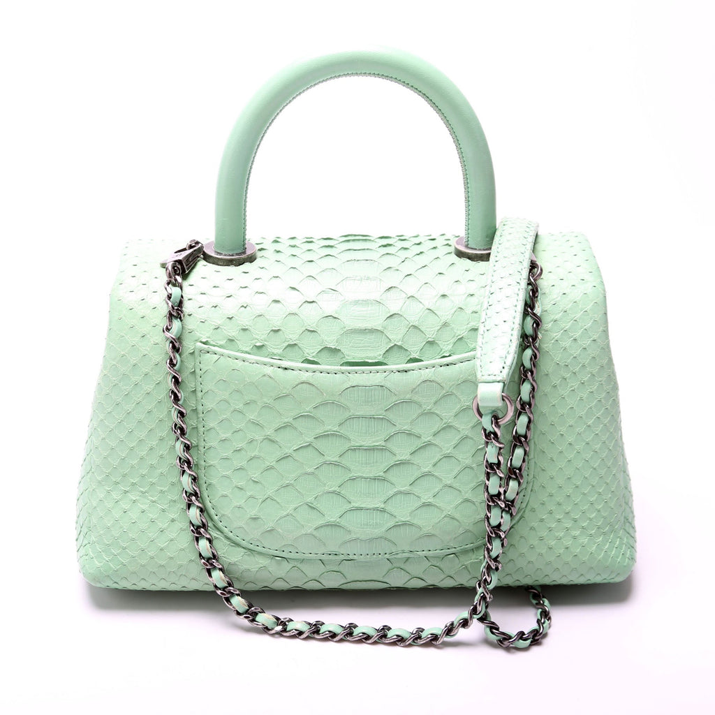 Coco Top Handle Mini Python 23M Green