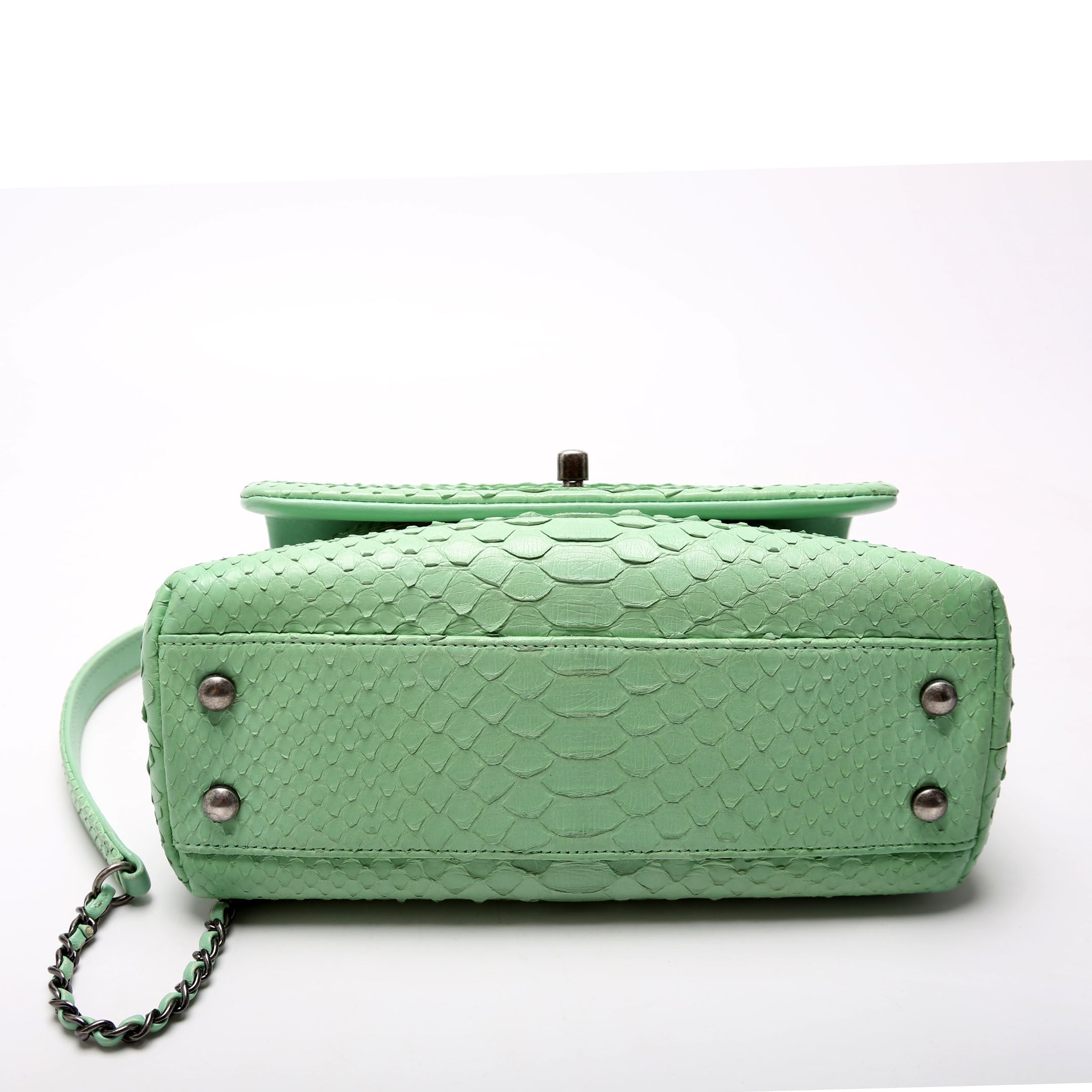Coco Top Handle Mini Python 23M Green