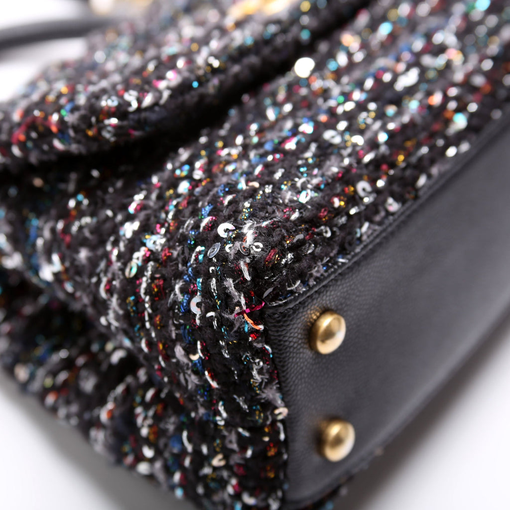 Coco Top Handle Extra Mini Tweed/Sequin 30M Black/Multicolor