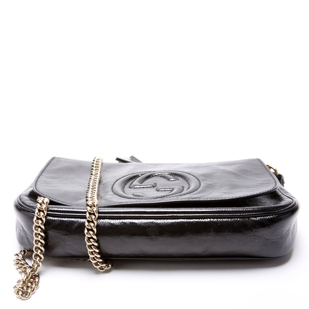 336752 Soho Chain Crossbody Medium Patent Black