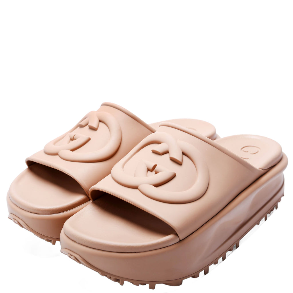 Interlocking G Rubber Platform Slides Size 39