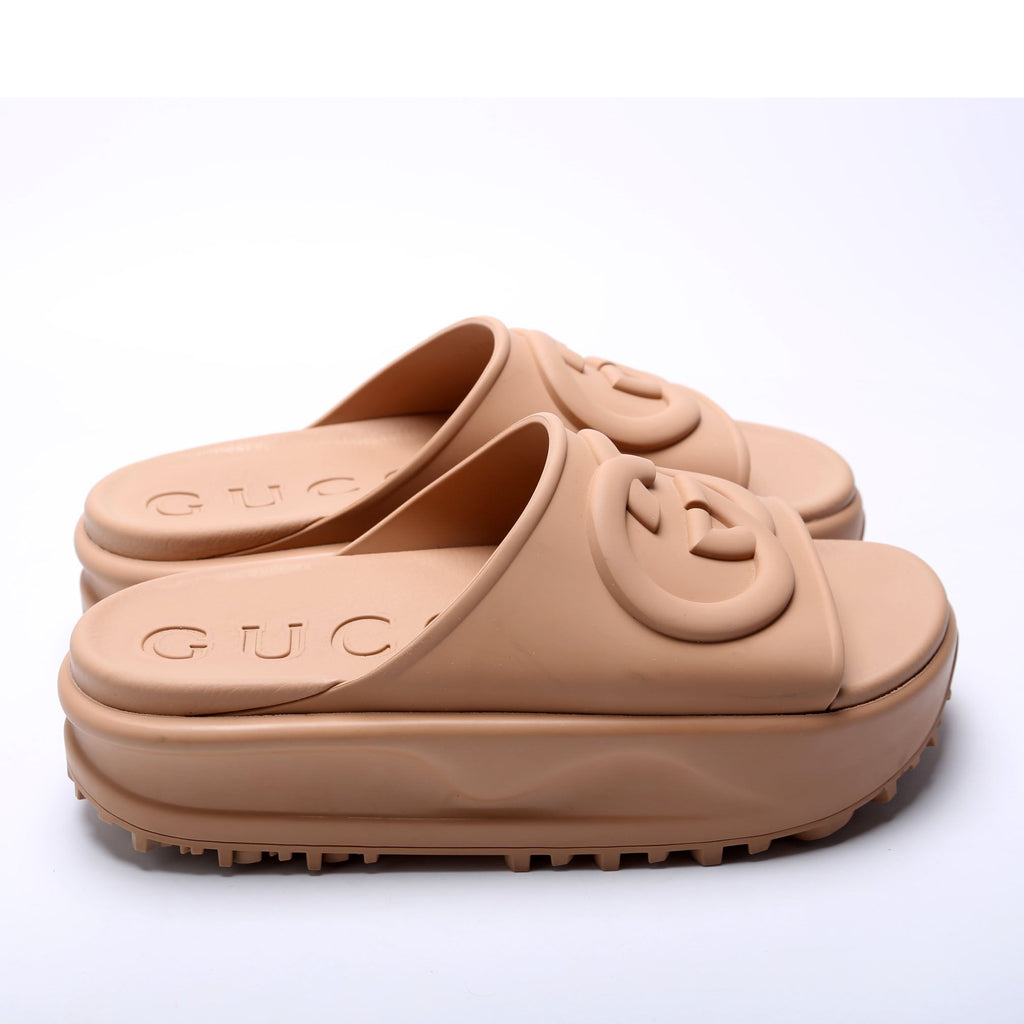 Interlocking G Rubber Platform Slides Size 39