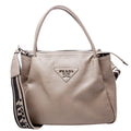 Large Leather Handbag 1BC170Grey