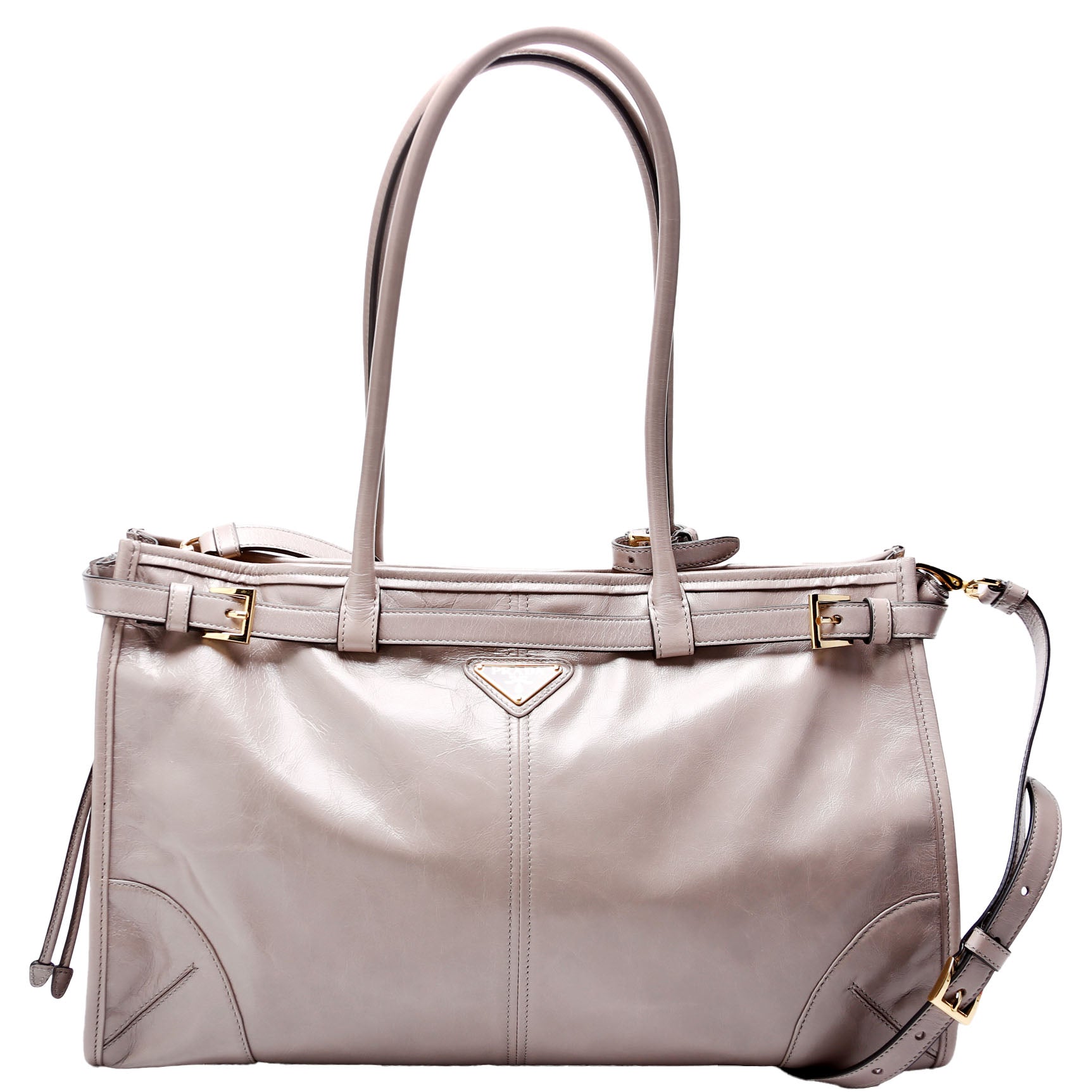 1BA433 Bonnie Large Calfskin Shoulder Bag Taupe