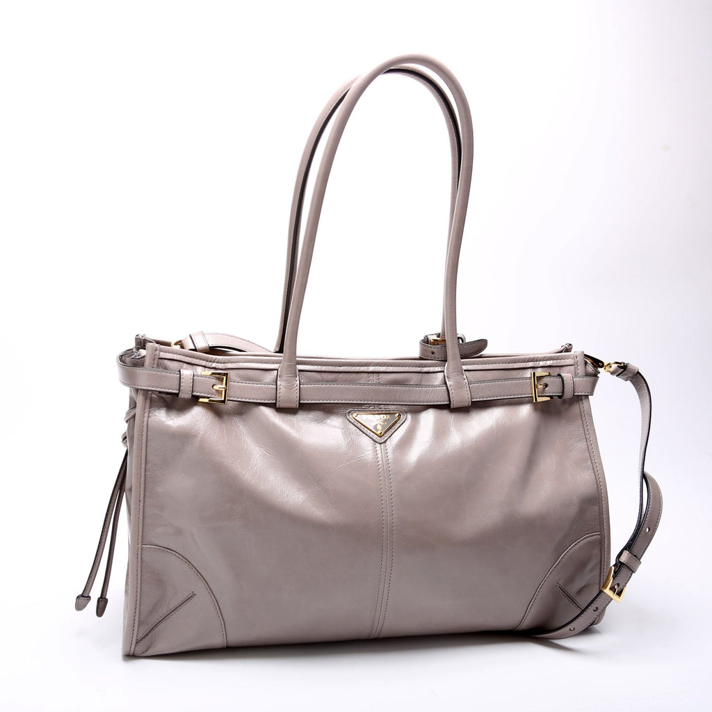 1BA433 Bonnie Large Calfskin Shoulder Bag Taupe