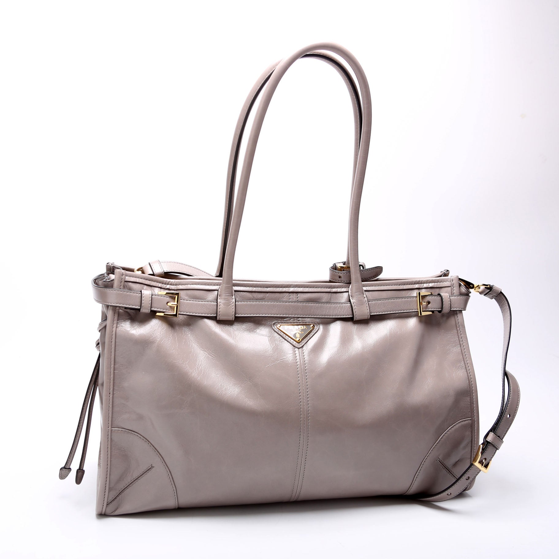 1BA433 Bonnie Large Calfskin Shoulder Bag Taupe