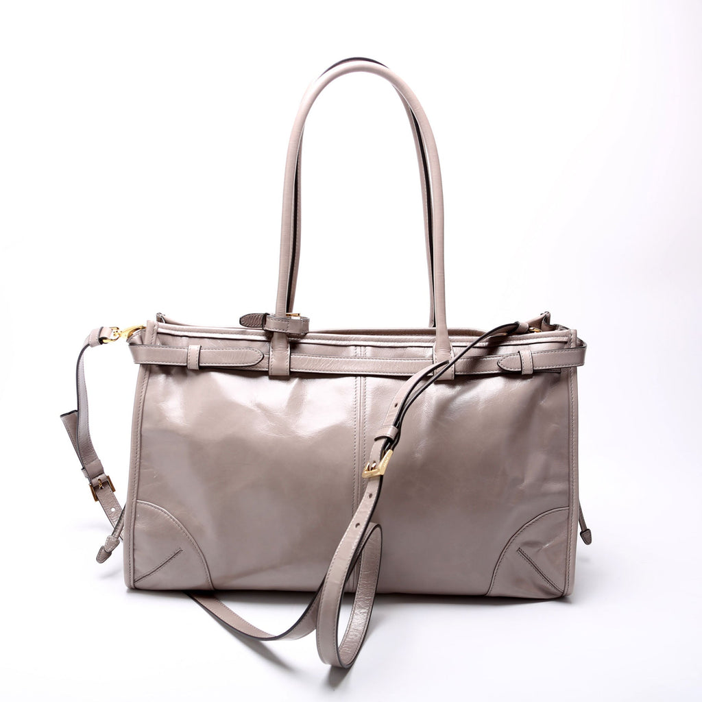 1BA433 Bonnie Large Calfskin Shoulder Bag Taupe