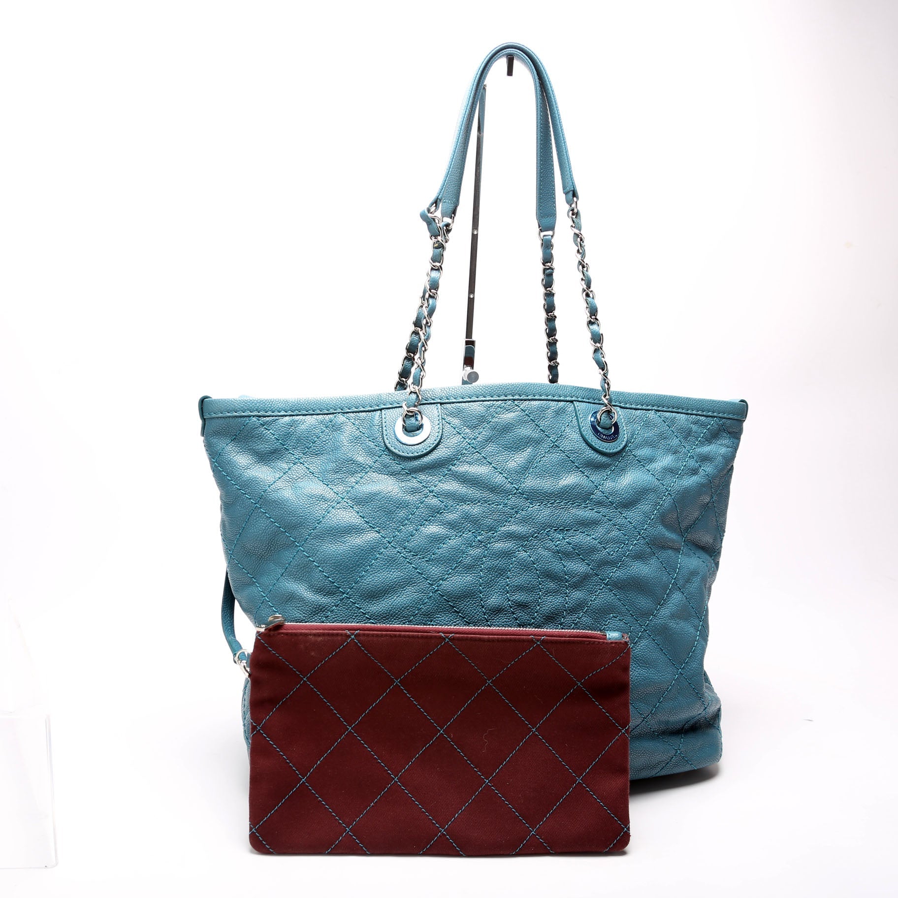 CC Shopping Tote W/ Pouch Quilted Caviar 20M